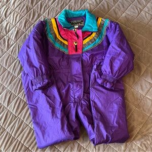 Vintage 80s girls ski snow suit